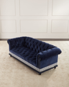 Old Hickory Tannery Cyrus Tufted Sofa, 85" In Blue