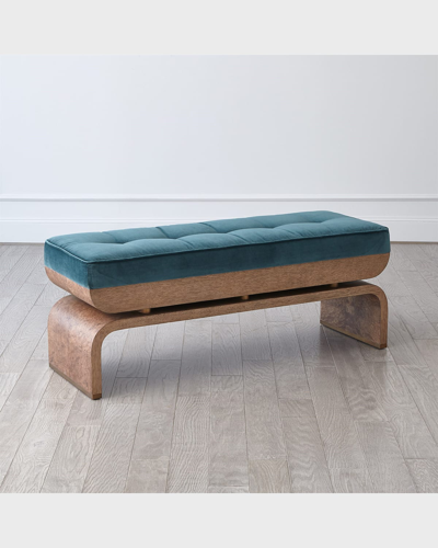 Global Views Ives Dragonfly Bench - 54" In Teal