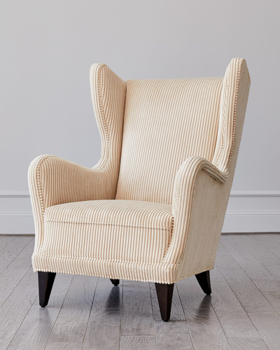 Global Views Darlo Corduroy Wing Chair In Neutral