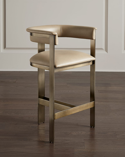 Interlude Home Darcy 27" Counter Stool In Taupe, Graphite