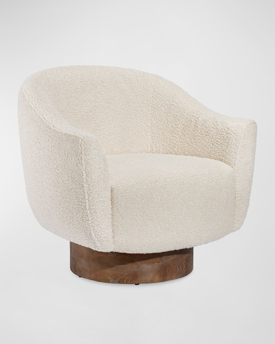 Interlude Home Simone Swivel Chair In Neutral