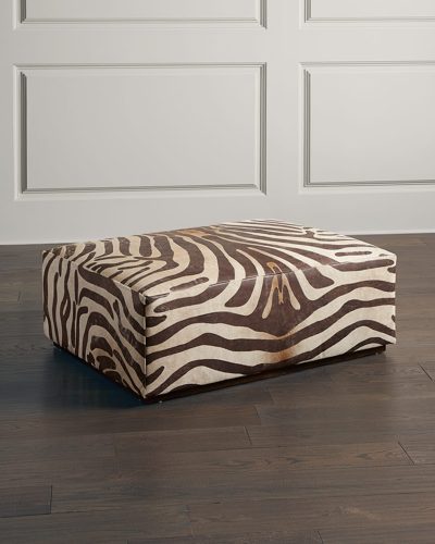 Massoud Roc Hairhide Ottoman In Zebra
