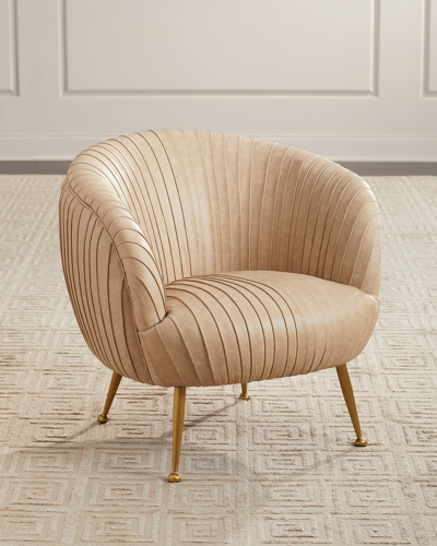 Regina Andrew Beretta Leather Chair In Gold