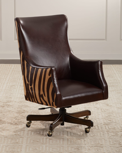 Massoud Zella Office Chair In Brown Zebra