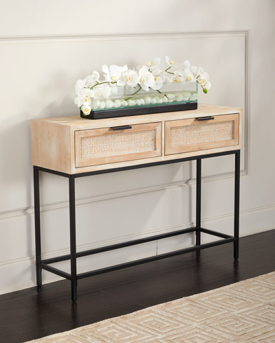 Jamie Young Reed Console Table In Washed Wood