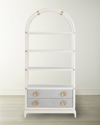 Jonathan Adler Siam Arched Etagere In Ivory Mahogany