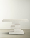 Jonathan Adler Cubist Console In Ivory Raffia