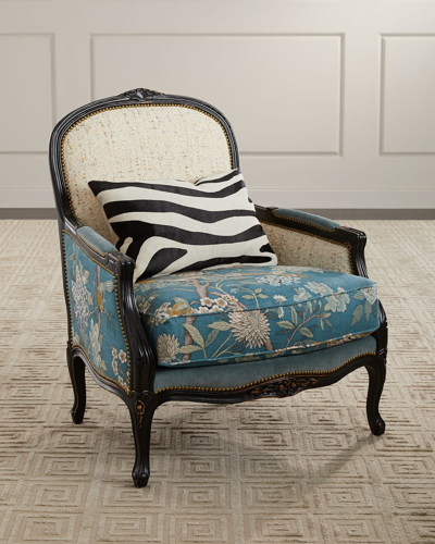 Massoud Marcato Bergere Chair In Teal