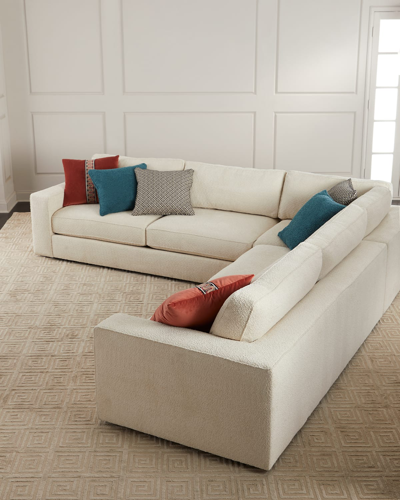 Massoud Briggita 3-piece Sectional In Ivory