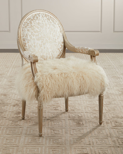 Massoud Calando Sheepskin Chair In Ivory