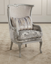 Massoud Chantra Wing Chair In Light Gray