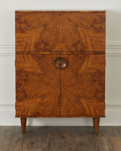 Arteriors Manhattan Burlwood Bar Cabinet In Brown