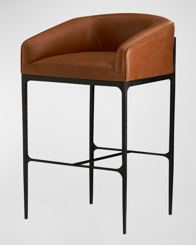 Arteriors Osbourne Leather 32" Bar Stool In Brown