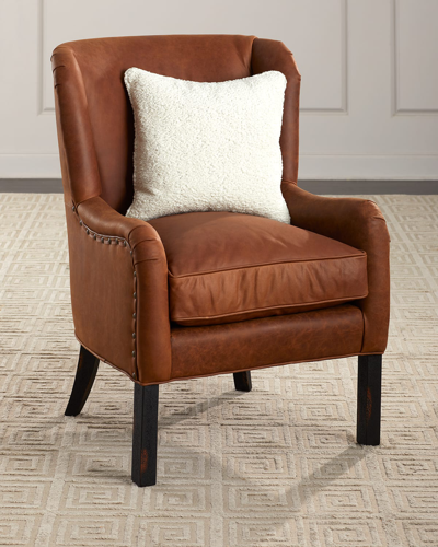 Old Hickory Tannery Benjamin Leather Wing Chair In Brown