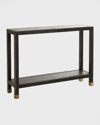 Arteriors Oswald Leather Console In Gray