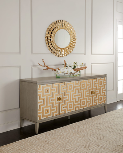 Ambella Labyrinth Console In Ash Grey / Gold