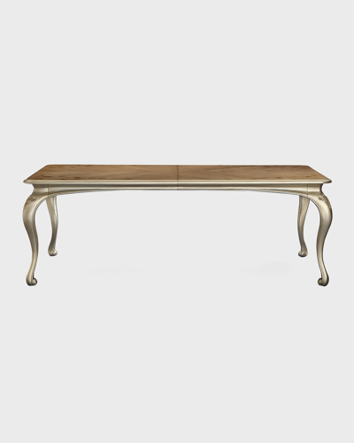 Caracole Fontainebleau Two Leaves Dining Table In Champagne Mist
