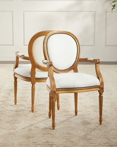 Old Hickory Tannery Serena Arm Chairs, Set Of 2 In White