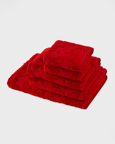 Dolce & Gabbana Casa Dg Logo 5-piece Cotton Towel Set In Red