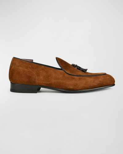 Di Bianco Men's Vomero Suede Tassel Loafers In Land