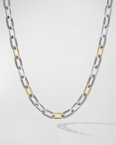 David Yurman Dy Madison Chain Necklace In Silver With 18k Gold, 11mm, 20"l In S8