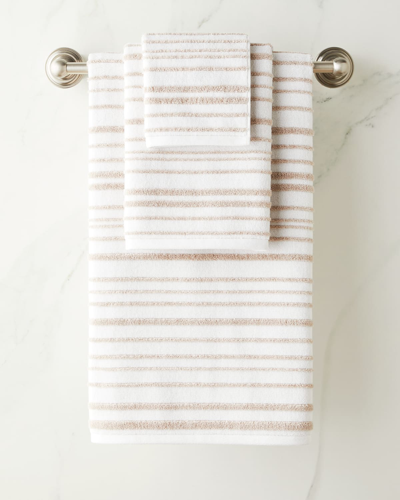 Kassatex Hudson Stripe Wash Towel In White