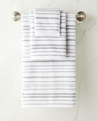 Kassatex Hudson Stripe Bath Towel In Grey/white