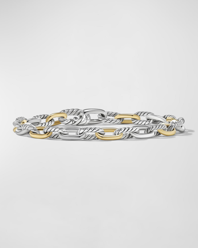 David Yurman Dy Madison Chain Bracelet In Silver With 18k Gold, 5.5mm In Silver/gold