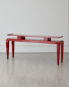 Global Views Poise Console Table In Deep Red