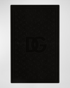 Dolce & Gabbana Cotton Jacquard Dg-monogram Beach Towel In Black