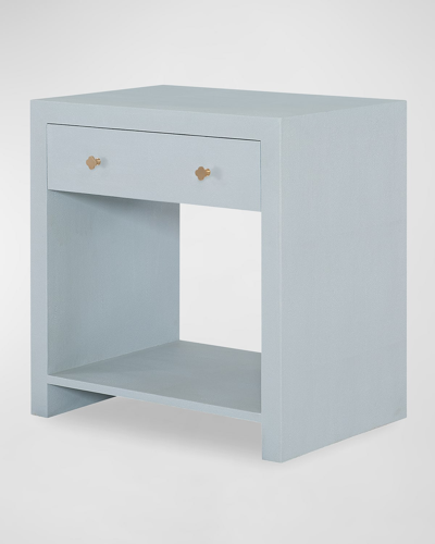 Ambella Bethany Faux Shagreen Nightstand In Blue