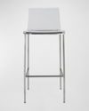 Euro Style Chloe Counter Stools In Clear Acrylic, Set Of 2 In White