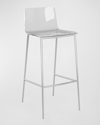 Euro Style Cilla Bar Stools, Set Of 2 In Clear/nickel