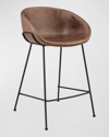 Euro Style Zach 26" Counter Stools, Set Of 2 In Brown