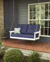 Polywood Vineyard Daybed Swing In White In White / Navy Line