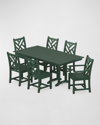 Polywood Chippendale 7-piece Farmhouse Dining Set In Green