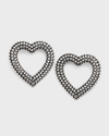 Balenciaga Embellished Heart Earrings In Silver