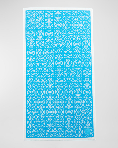 Loewe Anagram Cotton Towel In Blue