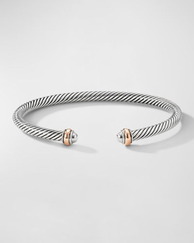 David Yurman Cable Bracelet In Silver With 18k Gold, 4mm