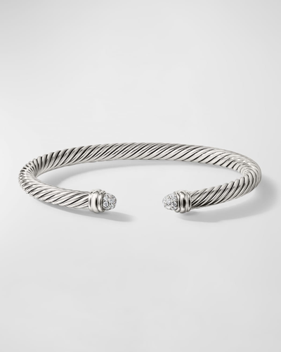 David Yurman Cable Bracelet With Diamonds In Silver, 5mm