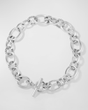 DAVID YURMAN 25MM DY MERCER NECKLACE WITH DIAMONDS IN SILVER