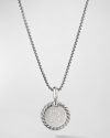 David Yurman Cable Collectibles Initial Pendant With Diamonds In Silver, 28mm In R