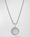 David Yurman Cable Collectibles Initial Pendant With Diamonds In Silver, 28mm In H