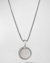 David Yurman Cable Collectibles Initial Pendant With Diamonds In Silver, 28mm In T