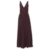 Forte Forte V-neck Taffeta Dress In Burgundy
