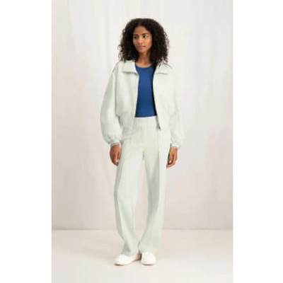 Yaya Jersey Wide Leg Trousers With Elastic Waist And Seam Details | Ivory White