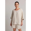 EB & IVE TUSK LINEN RELAXED TOP