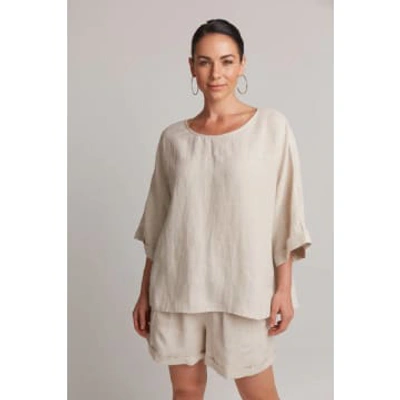 Eb & Ive Tusk Linen Relaxed Top In Neutral