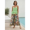 EB & IVE CROPPED WIDE FLORAL TROUSERS