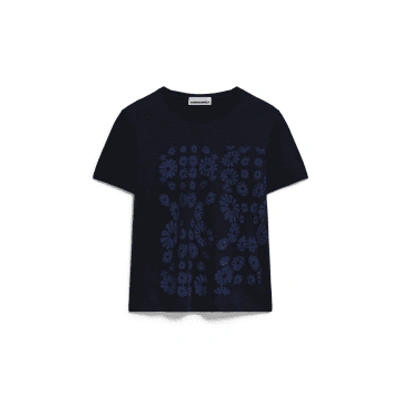 Armedangels Maarla Flower Powaa T-shirt Night Sky In Blue